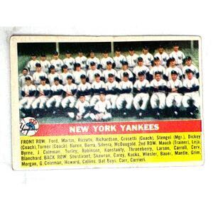 1956 TOPPS #251 New York Yankees Team Baseball Card - Stats & More!